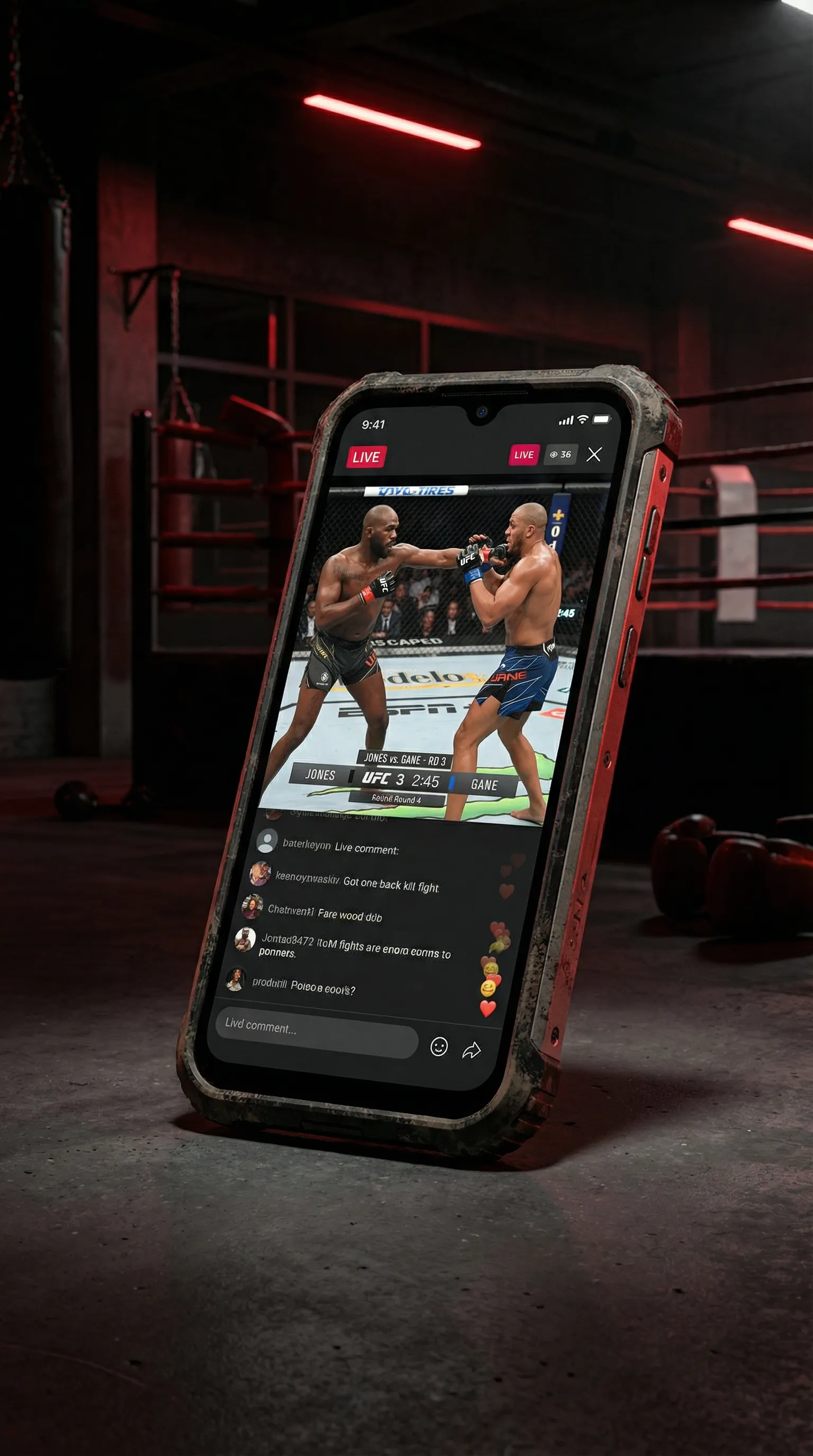 saba体育app 移动端APP格斗直播界面